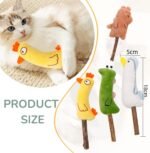 4-Pack Catnip Toys with Silvervine Stick Cat Toys with Various Cute Animal Styles, Plush Cat Toys for Indoor Cats, Cat Chew Toys Kitten Toys - Image 4