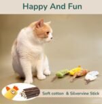 4-Pack Catnip Toys with Silvervine Stick Cat Toys with Various Cute Animal Styles, Plush Cat Toys for Indoor Cats, Cat Chew Toys Kitten Toys - Image 5