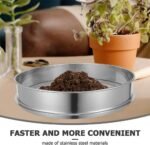 Veemoon Stainless Steel Garden Soil Sieve. Soil Classifier Sifter Round Planter Sand Screen Pan - 2mm Mesh Sifter Pan for Potting Compost and Sand Rock Sifting Filtration (9.8 Inch) - Image 3
