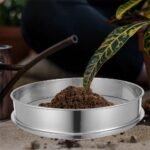 Veemoon Stainless Steel Garden Soil Sieve. Soil Classifier Sifter Round Planter Sand Screen Pan - 2mm Mesh Sifter Pan for Potting Compost and Sand Rock Sifting Filtration (9.8 Inch) - Image 6