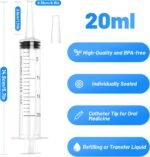 20ml Plastic Syringe with Cap, Large Syringes without Needle for Liquid, Scientific Labs, Measurement, Pet Feeding ,Ink Refilling ,Oil or Glue Applicator, Individually Wrapped (10 Pack) - Image 4