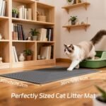 Cat Litter Mat, 90 x76 cm Cat Litter Box Mat, EVA Waterproof Trapper, Honeycomb Double Layer Catcher, Easy to Clean, Gray, 1 Side Connected - Image 3