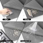 Cat Litter Mat, 90 x76 cm Cat Litter Box Mat, EVA Waterproof Trapper, Honeycomb Double Layer Catcher, Easy to Clean, Gray, 1 Side Connected - Image 8