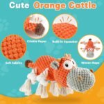 Squeaky Dog Toys - Dog Toys to Keep Them Busy Plush Dog Toys for Large, Medium, Small Dogs - Orange - Image 4
