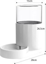 Dog Water Dispenser - 3L Automatic Gravity Pet Water Bowl for Cats & Dogs, Indoor Cat Water Fountain, Leak-Proof Dog Waterer Station, White Plastic Pet Bowl for Home Use - Image 3