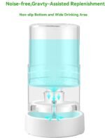 Dog Water Dispenser - 3L Automatic Gravity Pet Water Bowl for Cats & Dogs, Indoor Cat Water Fountain, Leak-Proof Dog Waterer Station, White Plastic Pet Bowl for Home Use - Image 5