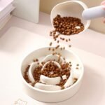 Ceramic Slow Feeder Bowl, Rose Shaped Puzzle Food Bowl for Small Dogs and Cats, Slows Down Eating, 15.5cm/6.1in (Pink) - Image 7