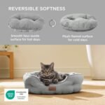 Bedsure Small Dog Bed, Round Pet Bed for Cats and Small Dogs – Machine Washable Cat Beds - Anti-Slip Bottom - All Season Ultra Soft Cat & Dog Cushion Bed - 20 inches Donut Round Cushion Dog Bed - Image 3