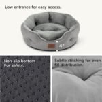 Bedsure Small Dog Bed, Round Pet Bed for Cats and Small Dogs – Machine Washable Cat Beds - Anti-Slip Bottom - All Season Ultra Soft Cat & Dog Cushion Bed - 20 inches Donut Round Cushion Dog Bed - Image 4