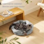 Bedsure Small Dog Bed, Round Pet Bed for Cats and Small Dogs – Machine Washable Cat Beds - Anti-Slip Bottom - All Season Ultra Soft Cat & Dog Cushion Bed - 20 inches Donut Round Cushion Dog Bed - Image 5