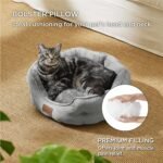 Bedsure Small Dog Bed, Round Pet Bed for Cats and Small Dogs – Machine Washable Cat Beds - Anti-Slip Bottom - All Season Ultra Soft Cat & Dog Cushion Bed - 20 inches Donut Round Cushion Dog Bed - Image 6