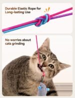 FEELNEEDY Cat Toys for Indoor Cats with LED Lights,Electric Interactive Cat Feather Toys Hands-Free,USB Rechargeable Exerciser Playing Toy,Hanging Automatic Cat Toy,Upper and Lower Retractable - Image 5