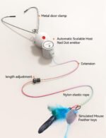 FEELNEEDY Cat Toys for Indoor Cats with LED Lights,Electric Interactive Cat Feather Toys Hands-Free,USB Rechargeable Exerciser Playing Toy,Hanging Automatic Cat Toy,Upper and Lower Retractable - Image 7