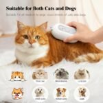 Cat Steam Brush,3-in-1 Cat Brushes for Long&Short Haired Cats,Cat Grooming Brush Easily Removing Loose Hair with One-click Cleaning Button (White) - Image 4