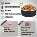PET & MO 64oz 40oz Dog Bowl, Dog Water Bowls and Food Bowl for Dogs and Cats, Anti-Slip Stainless Steel Dog Bowls, Non-Rusting and Easy to Clean (Black, 40oz (5 Cups)) - Image 6