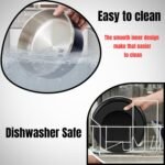 PET & MO 64oz 40oz Dog Bowl, Dog Water Bowls and Food Bowl for Dogs and Cats, Anti-Slip Stainless Steel Dog Bowls, Non-Rusting and Easy to Clean (Black, 40oz (5 Cups)) - Image 7