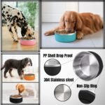 PET & MO 64oz 40oz Dog Bowl, Dog Water Bowls and Food Bowl for Dogs and Cats, Anti-Slip Stainless Steel Dog Bowls, Non-Rusting and Easy to Clean (Black, 40oz (5 Cups)) - Image 8
