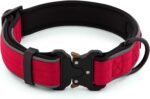 Plutus Pet Tactical Dog Collar, Reflective, Adjustable Heavy Duty Dog Collar, Soft Padded and Comfortable, for Small Medium and Large Dogs (Red, L) - Image 3