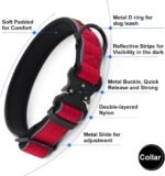 Plutus Pet Tactical Dog Collar, Reflective, Adjustable Heavy Duty Dog Collar, Soft Padded and Comfortable, for Small Medium and Large Dogs (Red, L) - Image 4