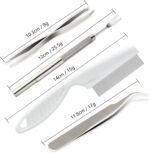 FEPITO 5 Pcs Stainless Steel Tick Remover Tool Set Pet Dogs Cats Ticks Remover Kit Including 1 PCS Tick Removal Tweezers 1 PCS Sharp Rake 1 PCS Two Clips and 1PCS Lice Comb - Image 3