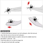 FEPITO 5 Pcs Stainless Steel Tick Remover Tool Set Pet Dogs Cats Ticks Remover Kit Including 1 PCS Tick Removal Tweezers 1 PCS Sharp Rake 1 PCS Two Clips and 1PCS Lice Comb - Image 6