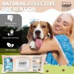 Shoo! Flea & Tick Wipes for Dogs | Convenient, Easy On-The-Go Protection | Plant Based, Natural Oils, Chemical Free | Repels & Prevents | 50 XL Wipes | (Morning Freshness) - Image 5