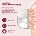 DrBash Wearable Breast Pump S21 (2 Pack) – Hands-Free Double Electric, Smart LED Display, Quiet & Leak-Proof, 3 Modes & 12 Levels, BPA-Free, Portable Breastfeeding Pump for Working Moms” (Beige-2pack) - Image 4