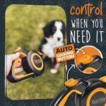 Mighty Paw Retractable Dog Leash 2.0 | 16’ Heavy Duty Reflective Nylon Tape Lead For Pets Up To 50 lbs. Tangle Free Design W/ One Touch Quick-Lock Braking System & Anti-Slip Handle. (Orange/Lite) - Image 3