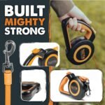 Mighty Paw Retractable Dog Leash 2.0 | 16’ Heavy Duty Reflective Nylon Tape Lead For Pets Up To 50 lbs. Tangle Free Design W/ One Touch Quick-Lock Braking System & Anti-Slip Handle. (Orange/Lite) - Image 8
