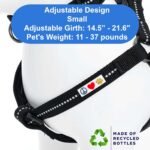 Pawtitas Recycled Reflective Step-in Dog Harness – Adjustable No-Pull Vest for Puppies to Seniors, Safe & Comfortable S Black - Image 5