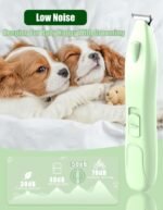 KIKETECH LED Dog Paw Trimmer - Cordless, Low Noise Dog Clippers for Grooming, Rechargeable Small Area Shaver for Cats, BeanGreen - Image 4