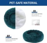 BVAGSS Small Dog Bed Cat Bed Calming Plush Pet Bed Soft Washable Anti Anxiety Round Donut Cuddler Fluffy Puppy Bed for Puppy & Kitten JA037 (24 inch, Cyan) - Image 3