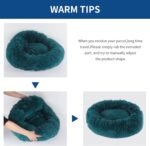 BVAGSS Small Dog Bed Cat Bed Calming Plush Pet Bed Soft Washable Anti Anxiety Round Donut Cuddler Fluffy Puppy Bed for Puppy & Kitten JA037 (24 inch, Cyan) - Image 6
