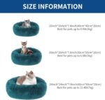 BVAGSS Small Dog Bed Cat Bed Calming Plush Pet Bed Soft Washable Anti Anxiety Round Donut Cuddler Fluffy Puppy Bed for Puppy & Kitten JA037 (24 inch, Cyan) - Image 8