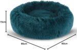 BVAGSS Small Dog Bed Cat Bed Calming Plush Pet Bed Soft Washable Anti Anxiety Round Donut Cuddler Fluffy Puppy Bed for Puppy & Kitten JA037 (24 inch, Cyan) - Image 9