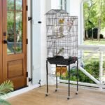 Yaheetech Roof Top Large Flight Parakeet Parrot Bird Cage with Rolling Stand for Parakeets Cockatiels Lovebirds Finches Canaries Budgie Conure Small Parrot Bird Cage Birdcage - Image 3