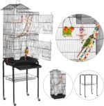 Yaheetech Roof Top Large Flight Parakeet Parrot Bird Cage with Rolling Stand for Parakeets Cockatiels Lovebirds Finches Canaries Budgie Conure Small Parrot Bird Cage Birdcage - Image 6
