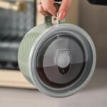 Oversized Soup Bowl with Handle: 38 oz Ceramic Soup Mug with Lid - Microwave Safe Jumbo Food Storage Container for Ramen Cereal Breakfast Meal Prep Office Lunch Dorm Living - Pea Green 6 In - Image 4