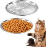 Whisker Fatigue Relief Cat Bowls - 2 Pack Stainless Steel Shallow Food & Water Dishes for Small Pets (5.5" Diameter) - Image 5