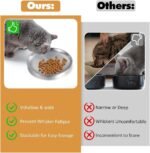 Whisker Fatigue Relief Cat Bowls - 2 Pack Stainless Steel Shallow Food & Water Dishes for Small Pets (5.5" Diameter) - Image 7