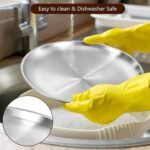 Whisker Fatigue Relief Cat Bowls - 2 Pack Stainless Steel Shallow Food & Water Dishes for Small Pets (5.5" Diameter) - Image 9