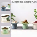 Extra Wide 6.1'' Ceramic Raised Cat Food Bowl, Shallow Elevated Pet Feeder for Food Feeding, Anti Vomiting Whisker Fatigue Cat Stuff Bowls for Cat Puppy, Blue - Image 9