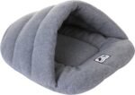 Burrow Dog Bed|Cat Sleeping Bag, Winter Thermal Dog Bed with Hood, Half Covered Soft Dog Cat Cave, Portable Puppy Dog Cave Bed, Foldable Cozy Pet Bed House for Cat, Dog and Rabbit, M - Image 4