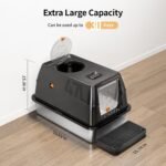 XL Stainless Steel Cat Litter Box with Lid, Extra Large Enclosed Litter Pan for Big Cats, High Sided Metal Litter Box with Removable Lid& Scoop, Odor Free, Easy Cleaning, Anti-Urine Leakage - Image 3