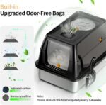 XL Stainless Steel Cat Litter Box with Lid, Extra Large Enclosed Litter Pan for Big Cats, High Sided Metal Litter Box with Removable Lid& Scoop, Odor Free, Easy Cleaning, Anti-Urine Leakage - Image 5