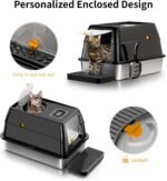 XL Stainless Steel Cat Litter Box with Lid, Extra Large Enclosed Litter Pan for Big Cats, High Sided Metal Litter Box with Removable Lid& Scoop, Odor Free, Easy Cleaning, Anti-Urine Leakage - Image 6