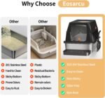 XL Stainless Steel Cat Litter Box with Lid, Extra Large Enclosed Litter Pan for Big Cats, High Sided Metal Litter Box with Removable Lid& Scoop, Odor Free, Easy Cleaning, Anti-Urine Leakage - Image 7