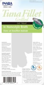 INABA Premium Hand-Cut Grilled Tuna Fillet Cat Treats/Topper with Vitamin E and Green Tea Extract, 14.7 Grams Each, Pack of 6, Homestyle Broth - Image 8