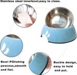 Personalized Dog Bowl Custom pet Name Puppy Dog Bowl eco-Friendly Stainless Steel Melamine Bottom Non-Slip pet Bowl cat Food Water Drink Classic Round Bowl pet Supplies (Blue) - Image 4