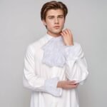 Victorian Lace Jabot Cuffs Set Colonial Lace Ruffle Collar Cuffs Steampunk Accessory for Judge Pirate Costume Cosplay - Image 8